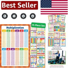 Durable 13-Piece Math Learning Posters - Engaging Educational Decor for Kids
