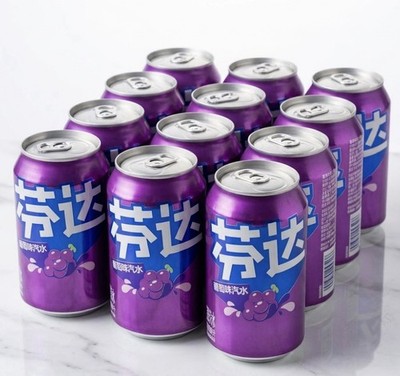 12 PACK! NEW! Fanta Grape Soda FROM CHINA, 11.15 oz Cans, FREE SHIPPING!