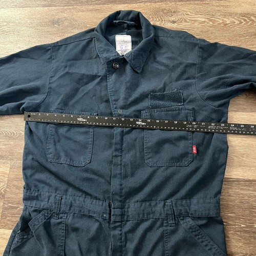 Military Utility Coveralls 48R Blue US Navy Mechanic Flame Resistant Work - Picture 4 of 18