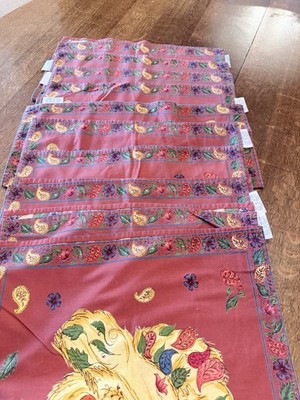 APRIL CORNELL for Now Designs Set Of 10 Cloth Napkins  20x20 Rooster. FLAWS