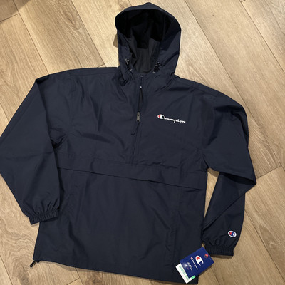 Champion Men's Stadium Packable Jacket 1/2 Zip Pullover Navy