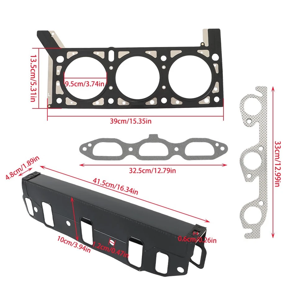 Juego completo de juntas pernos de cabeza para Chrysler Pacifica Town Country Dodge 04-10 3,8 L Foto 2 de 4
