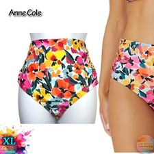 NWT Anne Cole XL High Waist Bikini Swim Bottoms Sunshine Floral