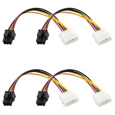4 PCS 18cm Molex to 6-Pin PCI-Express Graphics Card Power Adapter Wires