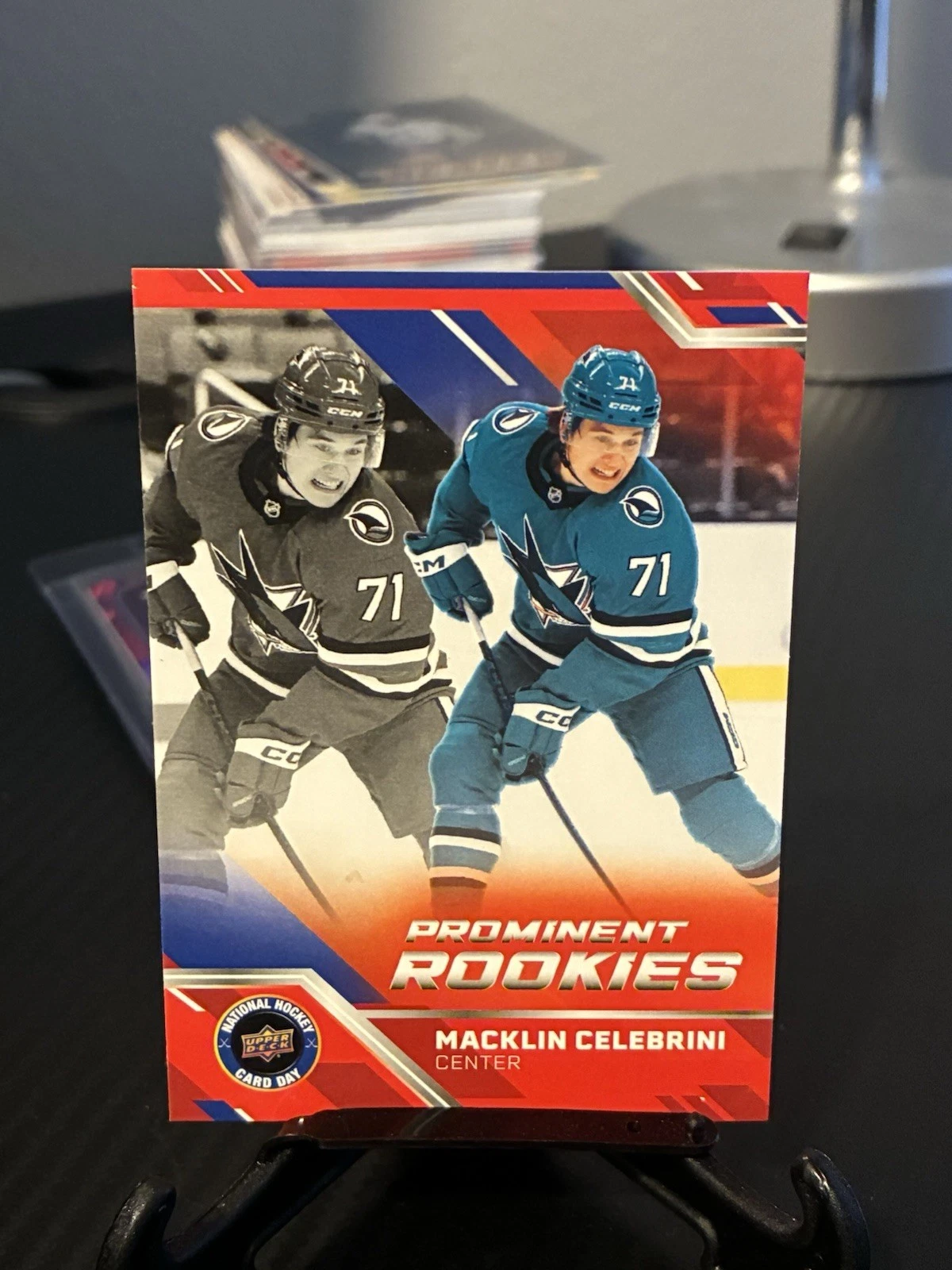 2025 Upper Deck National Hockey Day #NHCD-1 Macklin Celebrini RC Rookie Card