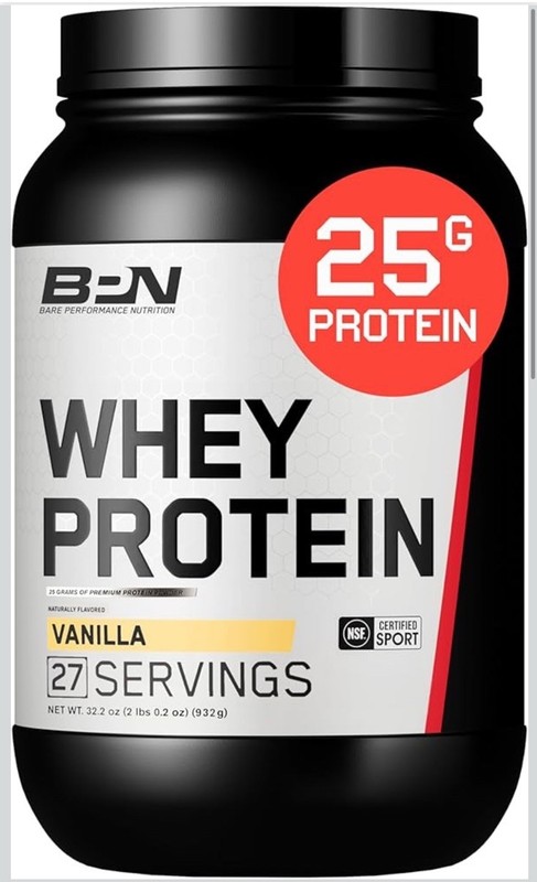 2x BARE PERFORMANCE NUTRITION BPN Whey Protein Powder - 27 Serving Vanilla 9/26