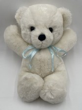 Vintage Dakin White Teddy Bear White Plush Bear Stuffed Animal 1979 14"