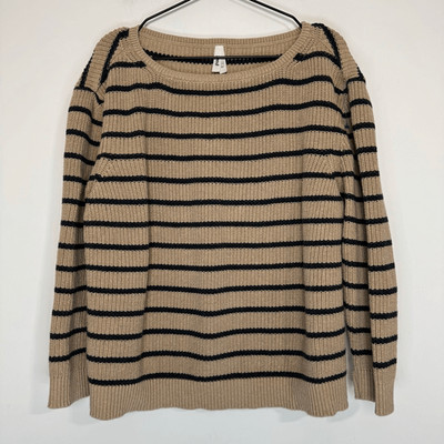 Pact Organic Luxe Boat Neck Sweater in Marin Stripe XXL