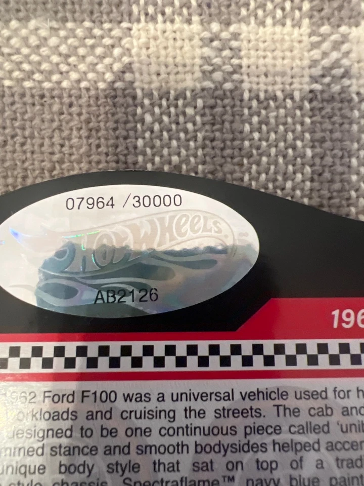 Hot Wheels RLC Exclusive Blue 1962 FORD F100 - 7964/30000 - SHIPS FREE - Image 4 of 4