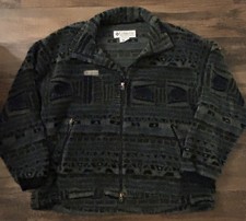 Vintage Columbia Fleece Jacket Mens X-Large Aztec Full Zip Outdoor Made In USA