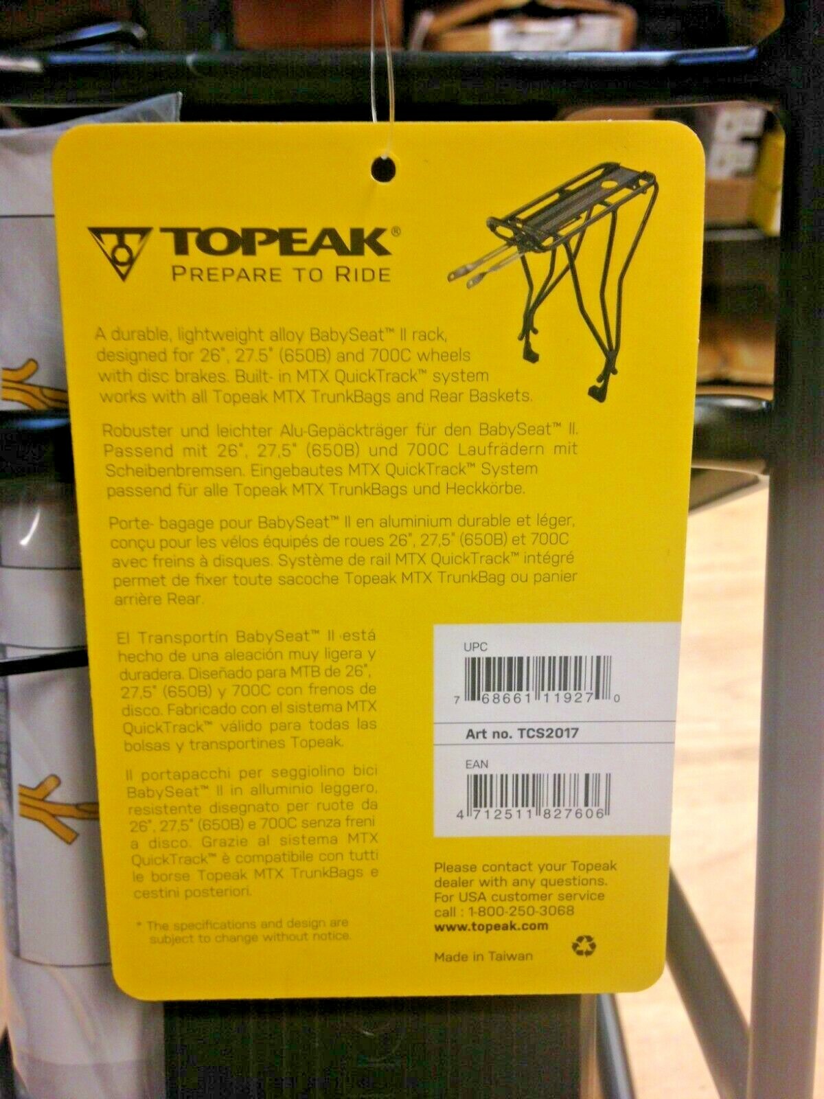 Topeak TCS2017 Bike Rack Mount for Babyseat II, for both Disc and NonDisk Mount eBay