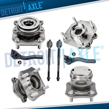 8pc Front & Rear Wheel Hub Bearings Tie Rod Ends for 2007-2012 Nissan Sentra 2.0