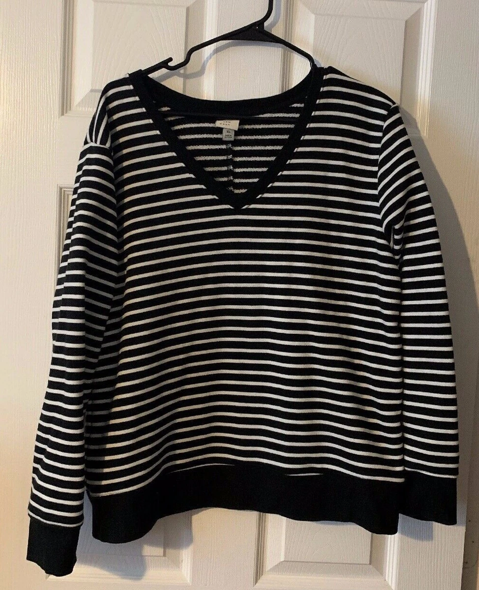 Black and white hotsell striped sweatshirt womens