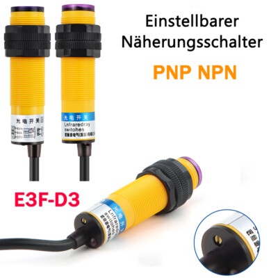 Infrarot Reflexionslichtschranke PNP NPN Einstellbarer Näherungsschalter Sensor