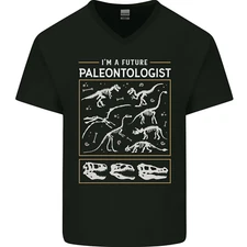 Future Palaeontologist Dinosaurs T-Rex Mens V-Neck Cotton T-Shirt