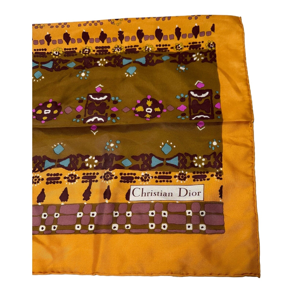 AUTHENTIC CHRISTIAN DIOR Vintage 100% SILK ITALY SCARF 30 IN