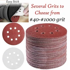 5in Sanding Discs 40-1000 Grit Hook Loop 8-Hole Orbital Sander Paper Sandpaper 
