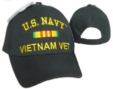 U.S. Navy Vietnam Vet Veteran Black Ribbon Embroidered Cap Hat CAP611B TOPW