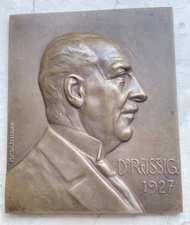 1927-Dated Dr Reissig Bronze Medal Plaque by Korschann