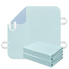 2 Pack Incontinence Bed Pads Positioning Handles 4-Layer Waterproof 34x36 In