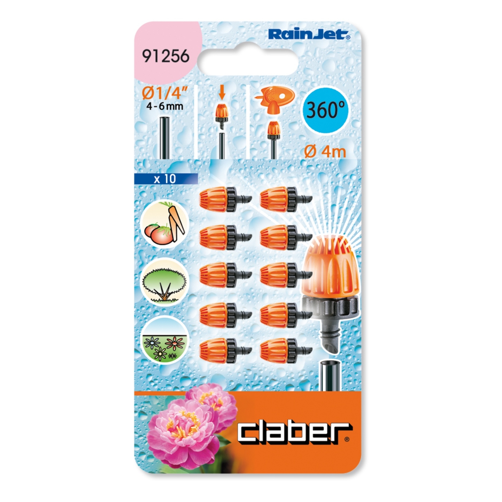 Claber 91256 360 Degree Micro Sprinklers | Pack of Ten
