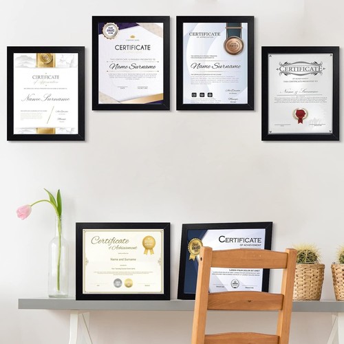 Versatile Black Picture Frames, Set of 6 for 8.5x11 Documents & Photos - Picture 8 of 9