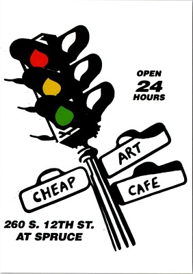 Cheap Art Cafe Spruce Street Stop Light Art Advertisement Postcard C190