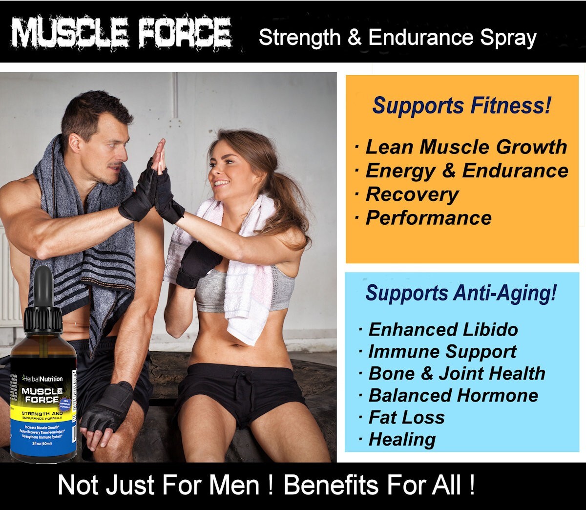 Body Building Supplement Muscle Force Max Bottle Pack 175mg