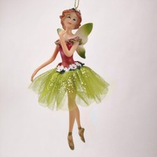 December Diamonds Fairy Green Female Ballerina Tutu 79-80981 Resin Ornament