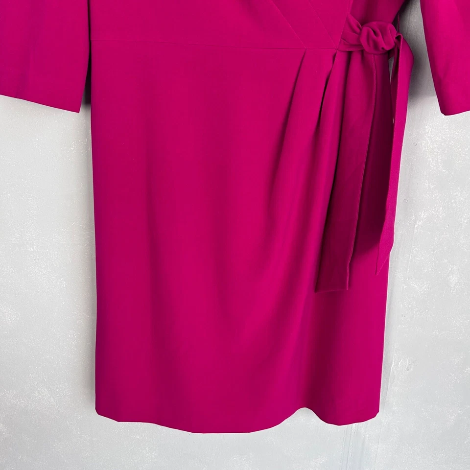 Tahari размер 16 искусственного надежном платье пурпурный 3/4 рукав длиной до колена лодочка шеи - Изображение 3 из 4