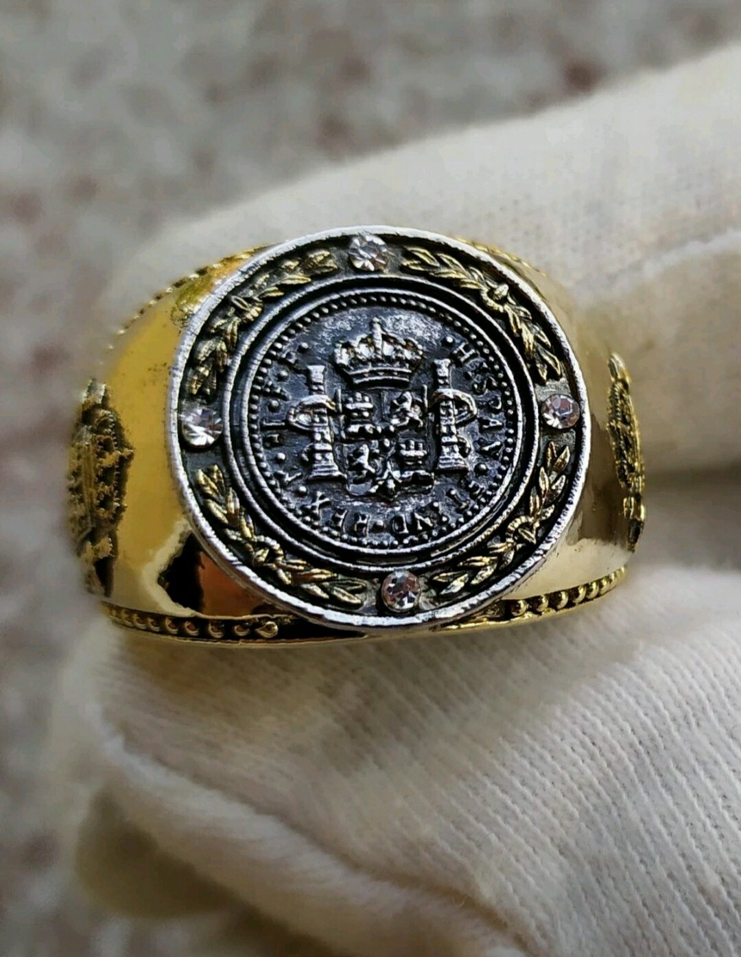 Chevalière El Cazador bague en zinc fait main idée cadeau originale pour anniversaire homme
