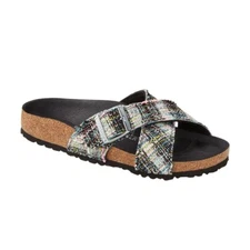NEW Birkenstock Womens Size 7 / 38 Festive Weave Multicolor Textile Vegan Sandal