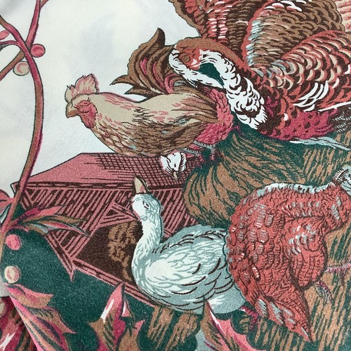 Thanksgiving Tablecloth 78x58 Rectangle Turkey Leaf + 12 New Cotton Napkins SALE - Picture 3 of 14