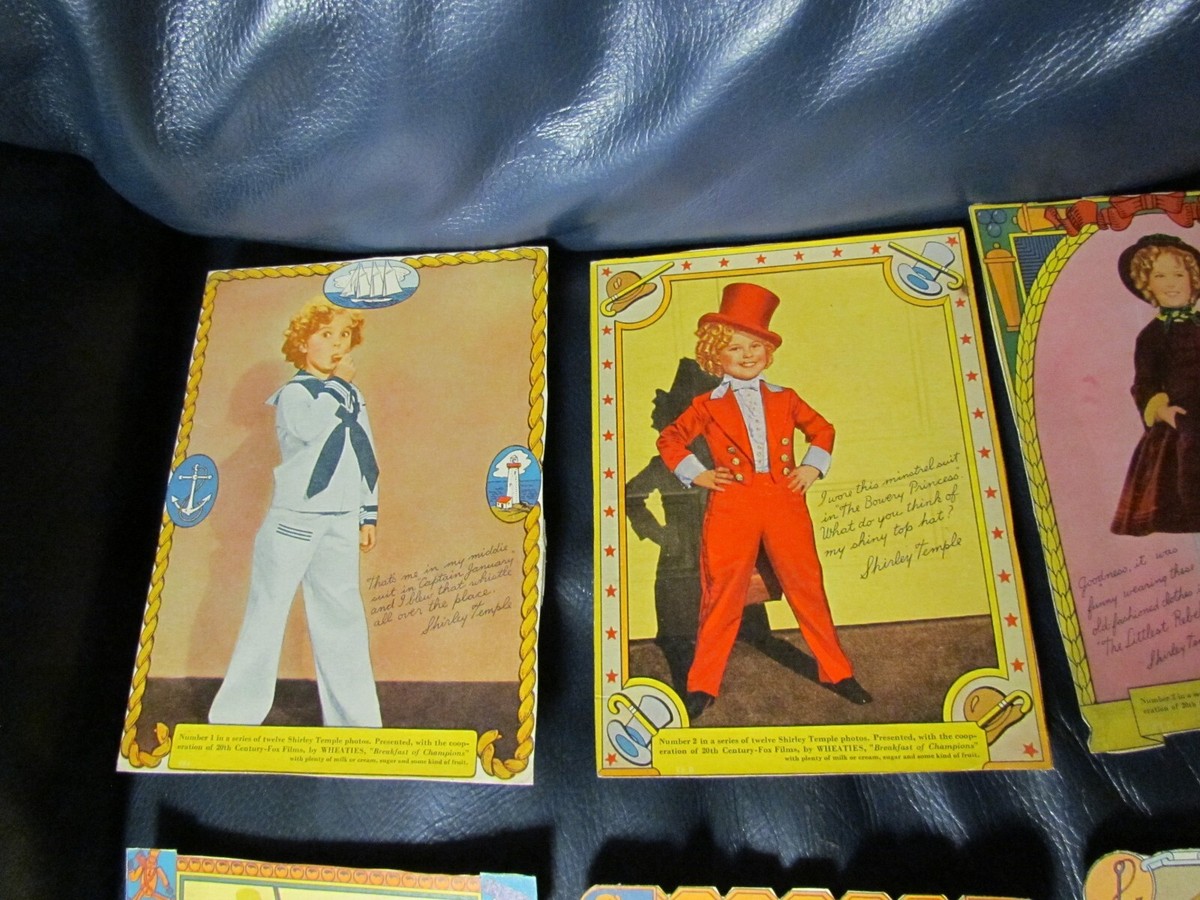 1930's Shirley Temple WHEATIES Box Premium Set of 12 | eBay