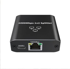 RJ45 Gigabit Ethernet Splitter 1000Mbps LAN Network Internet 1 to 2 Out Adapter