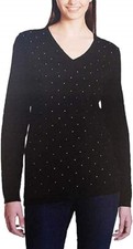 DKNY Jeans Ladies' Rhinestone Embellished Sweater Black, Small ..