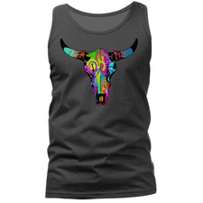 Colorful Steer Wilderness Wildlife Outdoor Nature Animal Tank Top