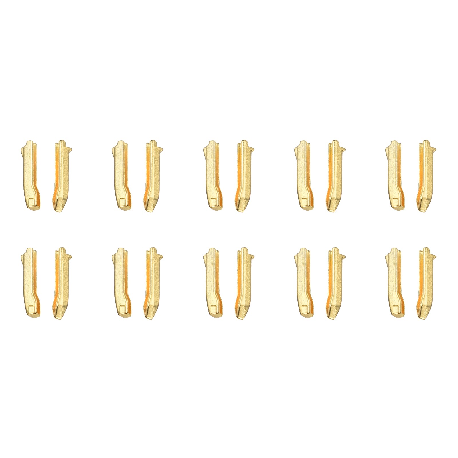 10 Sets Double Open Zipper Repair Latch Kits, #5 for Jacket Coat, Gold Tone