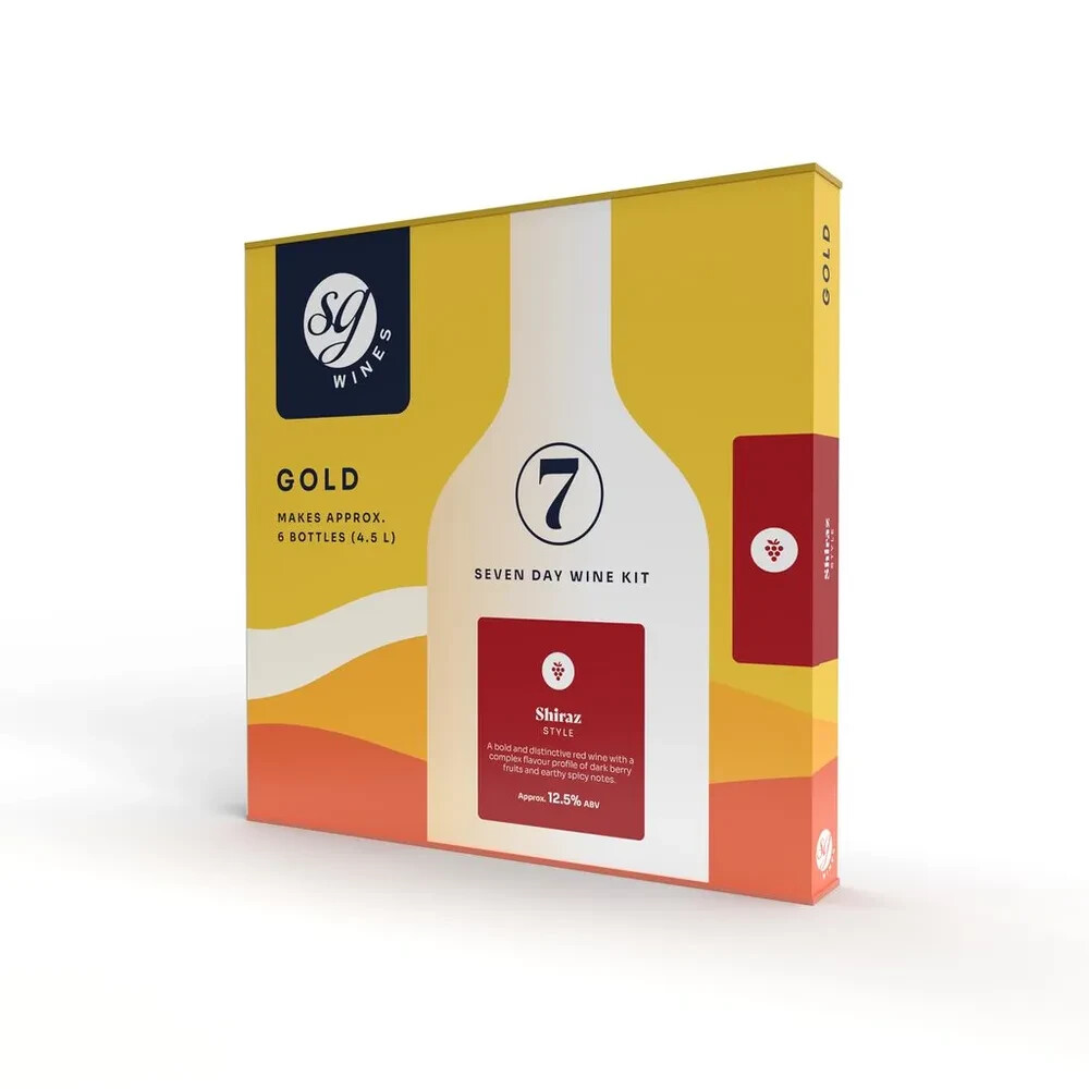 SG Wines SHIRAZ Wine Kit Gold 6 Bottle Wine Making Kit