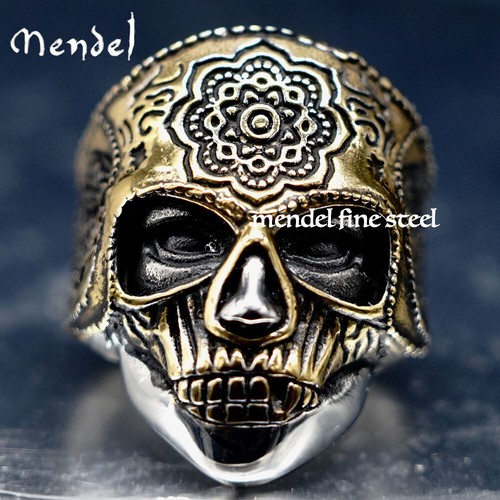 MENDEL Mens Stainless Steel Gold Plated Eagle Head Biker Ring Size 7 8 9 10-15