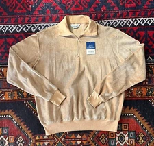 NOS Vintage 70s Velour Pullover Shirt Jacket Deadstock Lord Shannon Size 2XL XXL