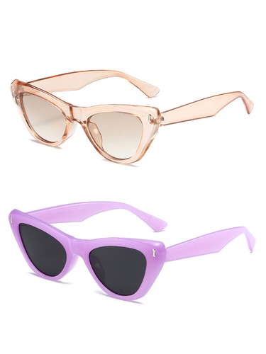 Vintage Y2k Cat Eye Ramki Uv400 Okulary przeciwsłoneczne Damskie Modne anty- *? - Zdjęcie 16 z 31