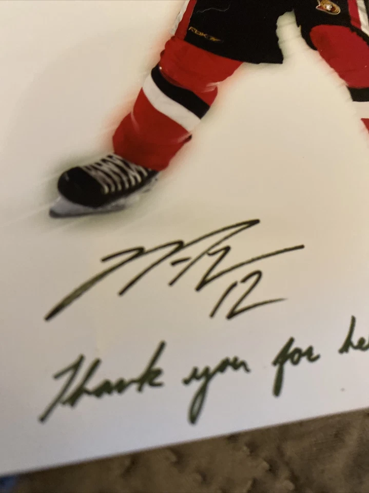 Foto autografiada extremadamente rara de los Senadores de Ottawa de la NHL “MIKE FISHER” Foto 2 de 4