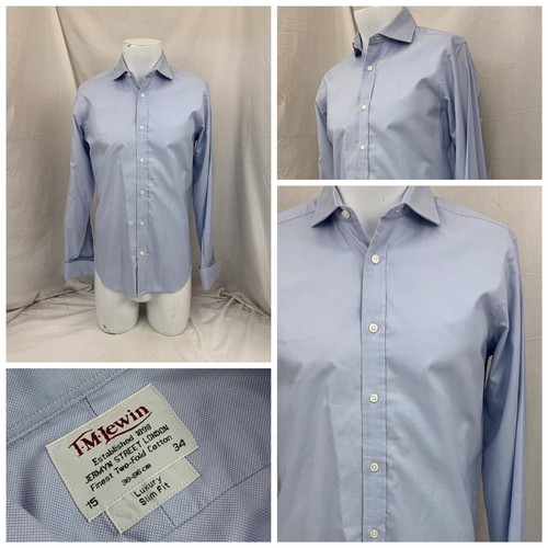 TM Lewin French Cuff Shirt 15 34 Blue 