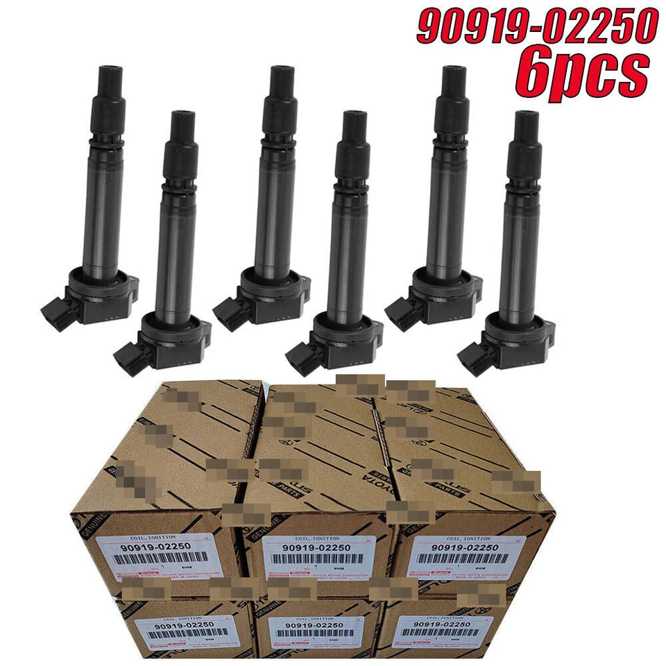 NUEVO 6 PIEZAS BOBINA 90919-02250 DENSO para LEXUS ES350 2007-2018 3,5 L V6 673-1309 Foto 2 de 3