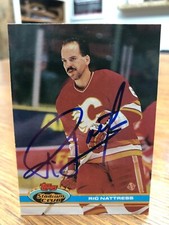 1991-92 TOPPS STADIUM CLUB #217 RIC NATTRESS SIGNED AUTOGRAPHED CARD B