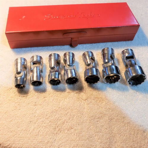 NOS Snap-on Tools 7pc 3/8" Drive SAE 12 POINT Swivel Socket Set 206FUA in KRA229 - 第 1/24 張圖片
