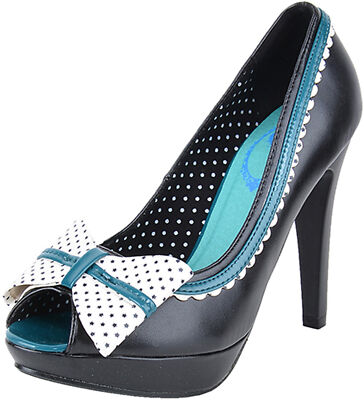 Banned »BILLY JANE BOW« Stars Vintage Platform Heels PEEP TOES Rockabilly