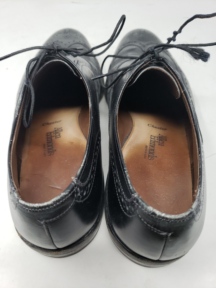 Allen Edmonds Chester Black Wingtip Lace Up Leather Dress Shoes Mens Size 11.5 D s-l400.jpg main image 4