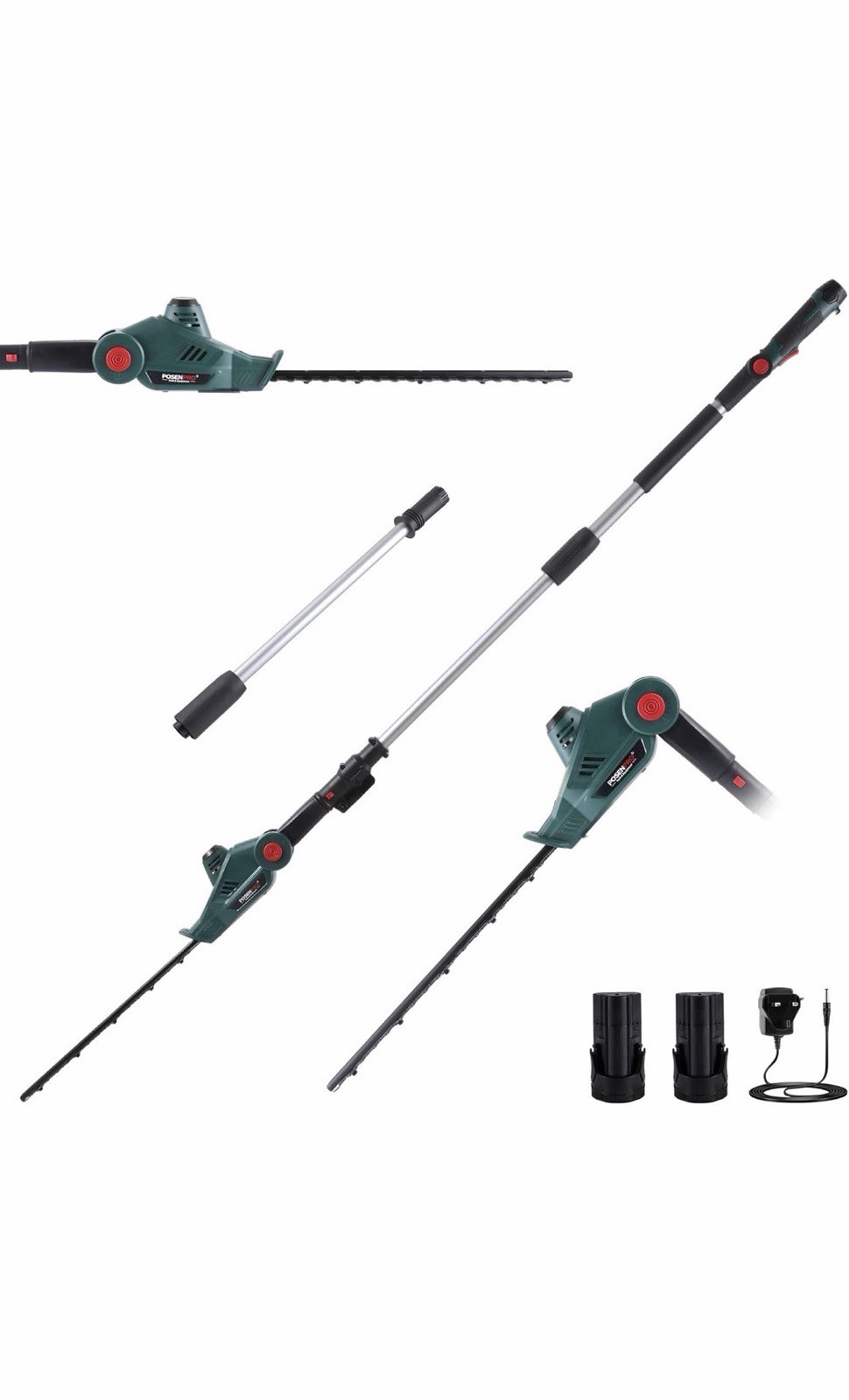 Cordless Pole Hedge Trimmer 12V 2.67m Reach – 2x2.0Ah